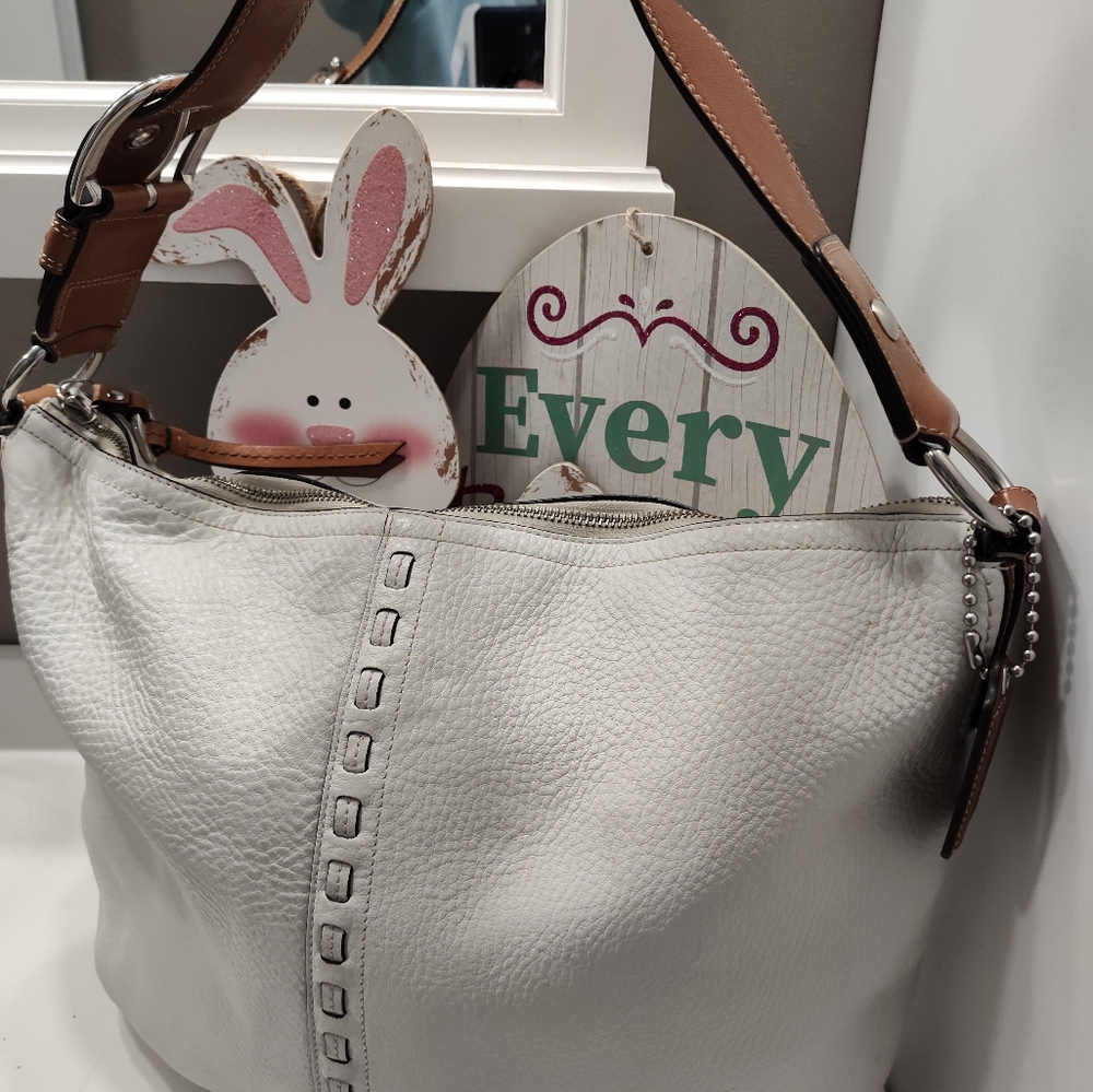Vintage GUC Coach Soho Hobo Dinky Slouch Pebbled Leather Hobo Satchel Bag, 🤍 - Picture 7 of 16